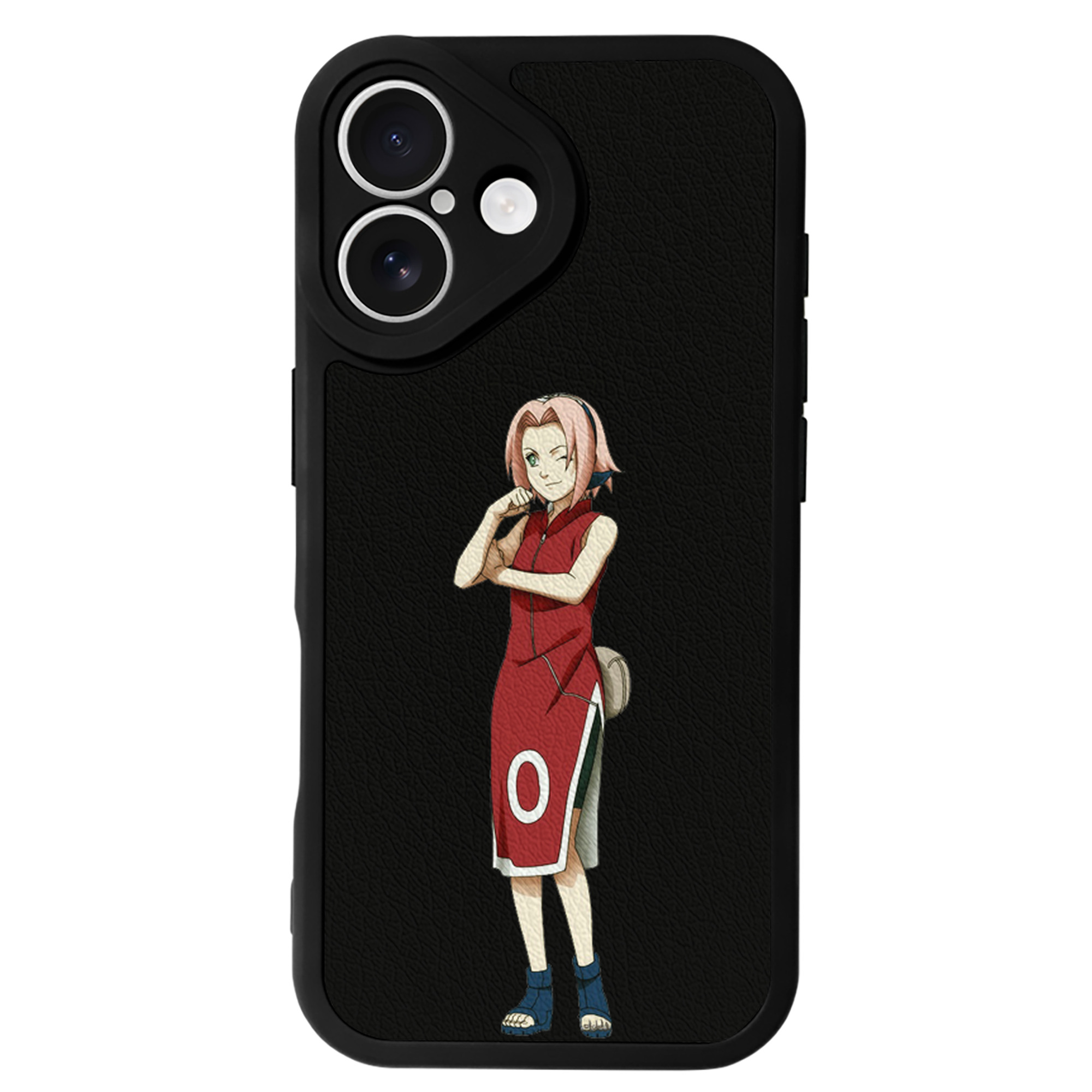 （画像用） NARUTO -ナルト- 春野サクラ Haruno Sakura 【iPhone 16シリーズ対応】シリコンスマホケース（レザー調） 材質：シリコン